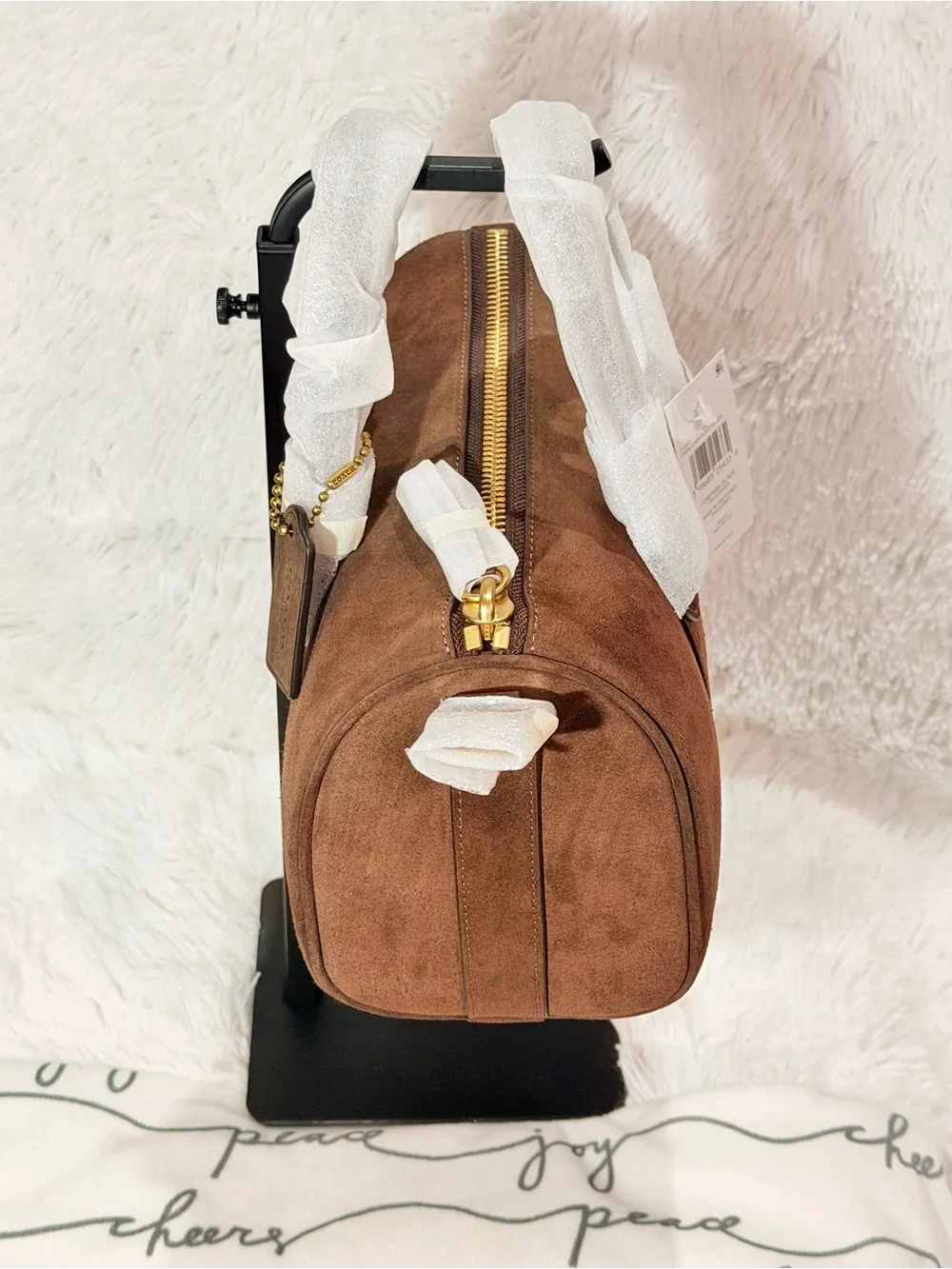 Coach Compass Bag 25 Dark Chocolate Suede NWT
